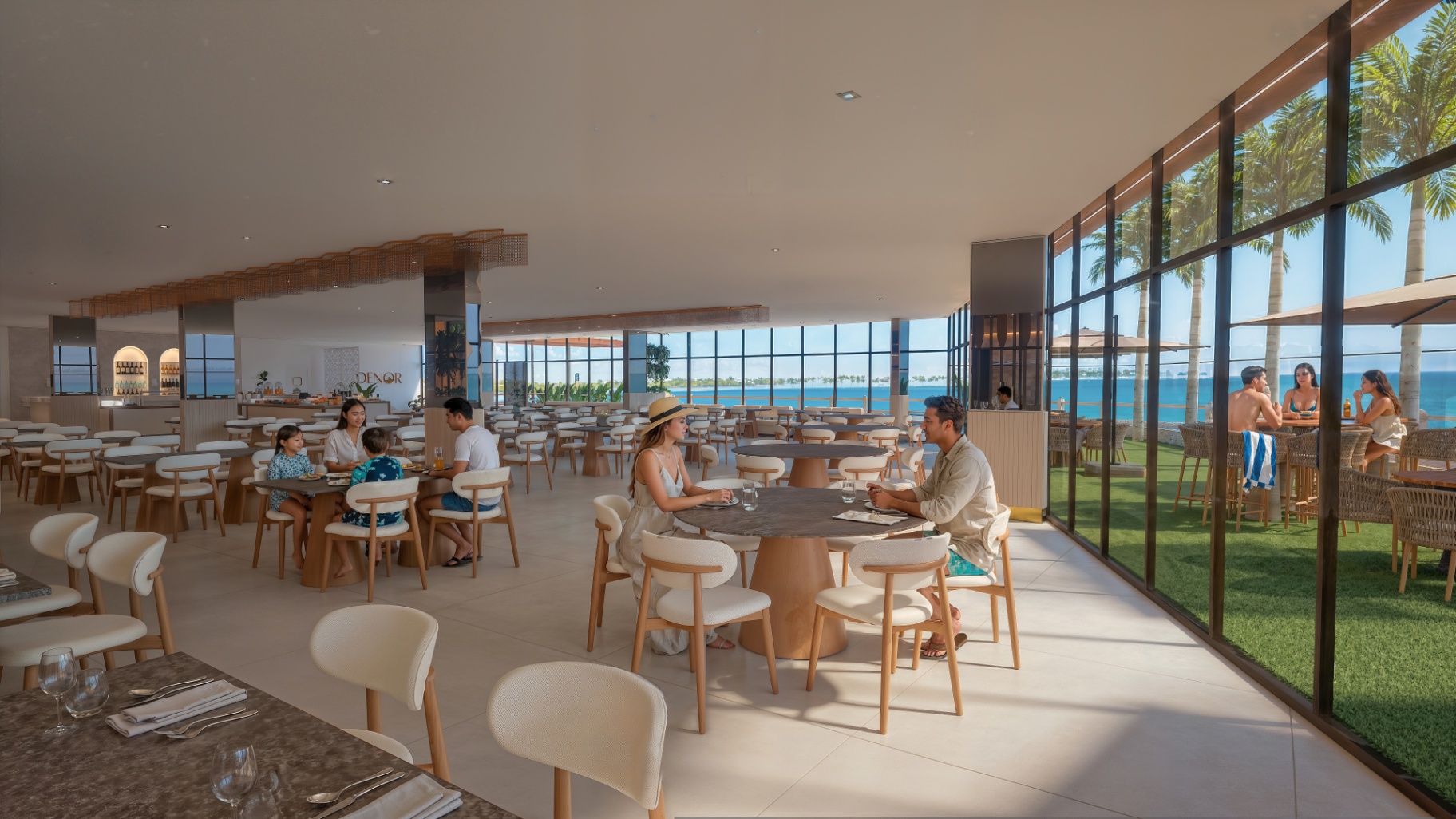 Restaurante com vista para o mar