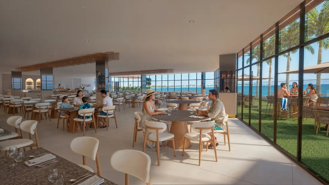 Restaurante com vista para o mar